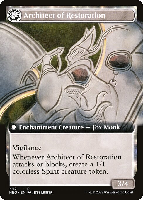 The Restoration of Eiganjo (Extended Art) (442) [Kamigawa: Neon Dynasty] [Extended Art] Reverse