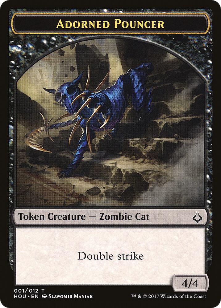 Adorned Pouncer // Warrior Double-Sided Token (1 // 17) [Hour of Devastation]