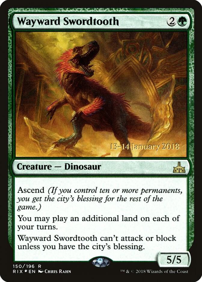 Wayward Swordtooth (150) [Prerelease Cards]