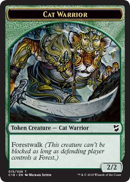 Cat Warrior // Thopter (026) Double-Sided Token (15 // 26) [Commander 2018]
