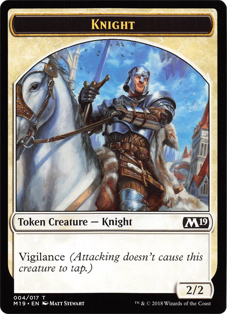 Knight // Zombie Double-Sided Token (Game Night) (4 // 8) [Core Set 2019]