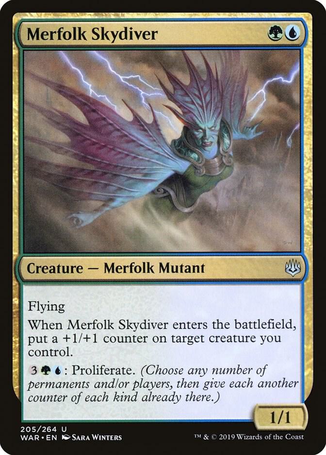 Merfolk Skydiver (205) [War of the Spark]