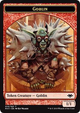Goblin // Emblem - Serra the Benevolent Double-Sided Token (10 // 20) [Modern Horizons]