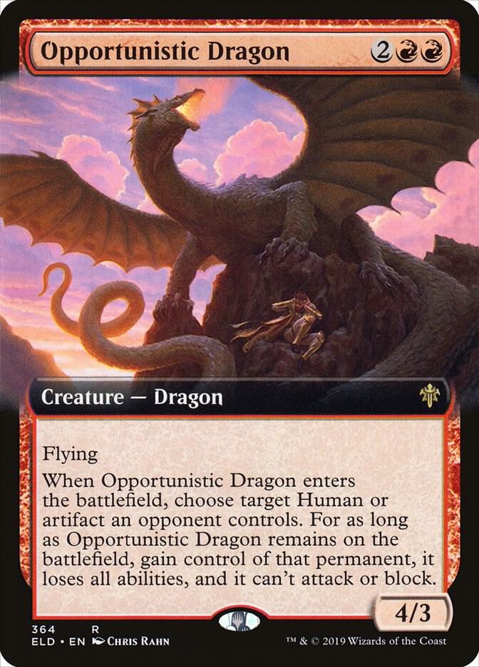 Opportunistic Dragon (Extended Art) (364) [Throne of Eldraine] [Extended Art]