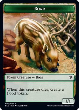 Boar // Food (018) Double-Sided Token (9 // 18) [Throne of Eldraine]