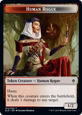Human Rogue // Food (018) Double-Sided Token (12 // 18) [Throne of Eldraine]