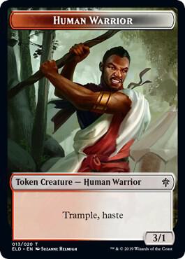 Human Warrior // Food (016) Double-Sided Token (13 // 16) [Throne of Eldraine]