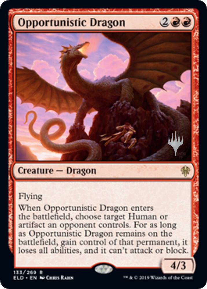 Opportunistic Dragon (133) [Throne of Eldraine Promos]