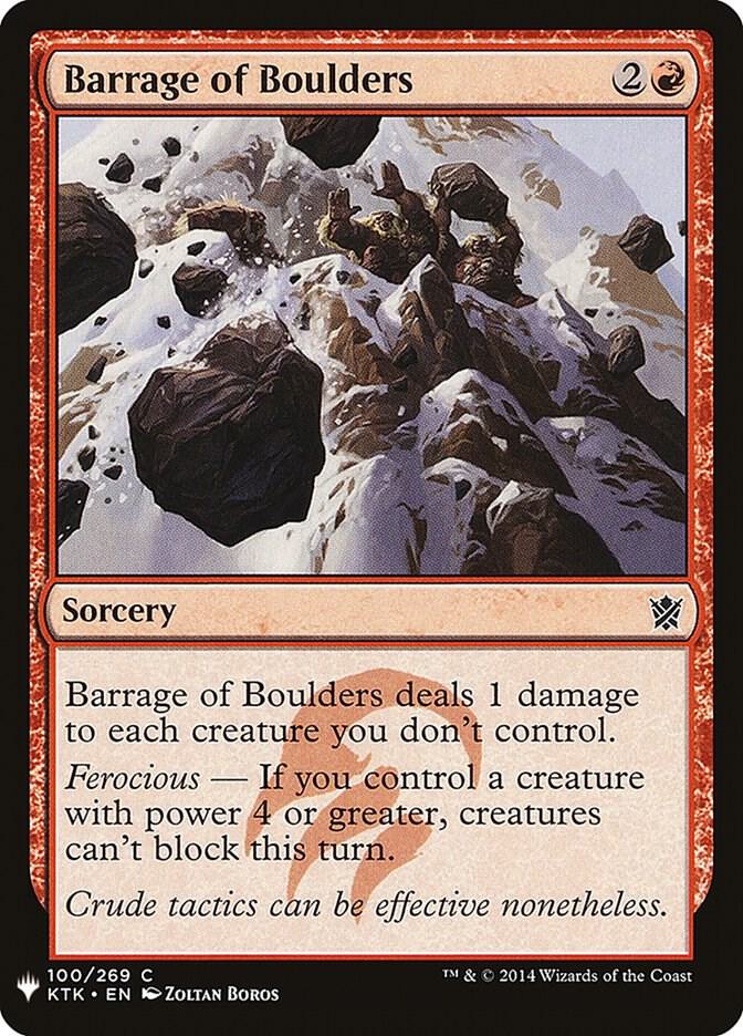 Barrage of Boulders (100) [The List]