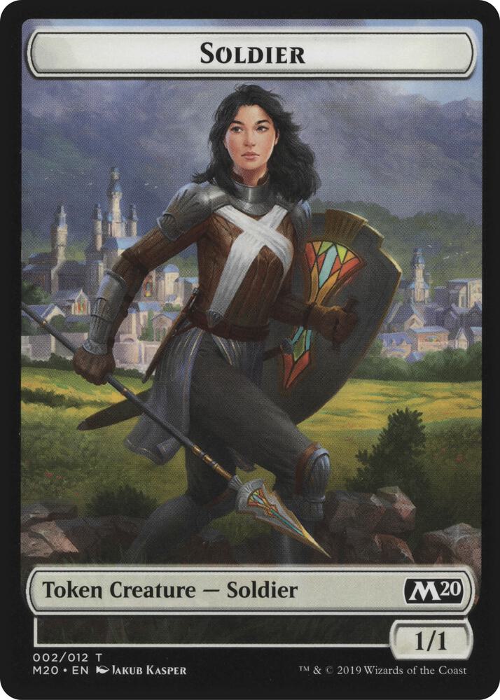 Soldier // Dinosaur Double-Sided Token (2 // 3) [Game Night 2019]