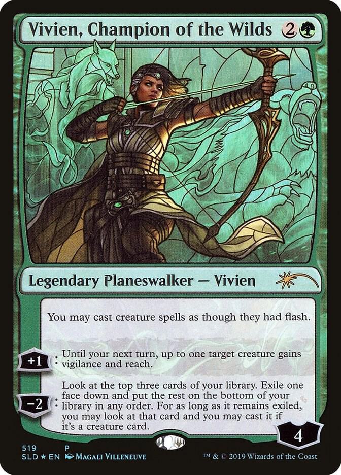 Vivien, Champion of the Wilds (Stained Glass) (519) [Secret Lair Drop]