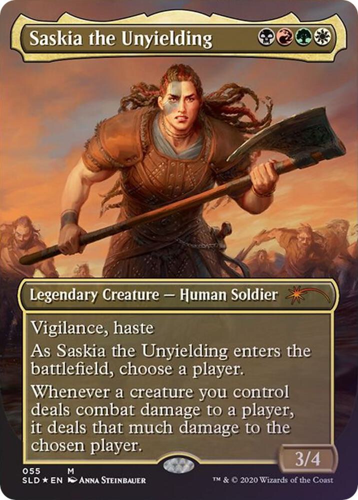 Saskia the Unyielding (55) [Secret Lair Drop] [Borderless]