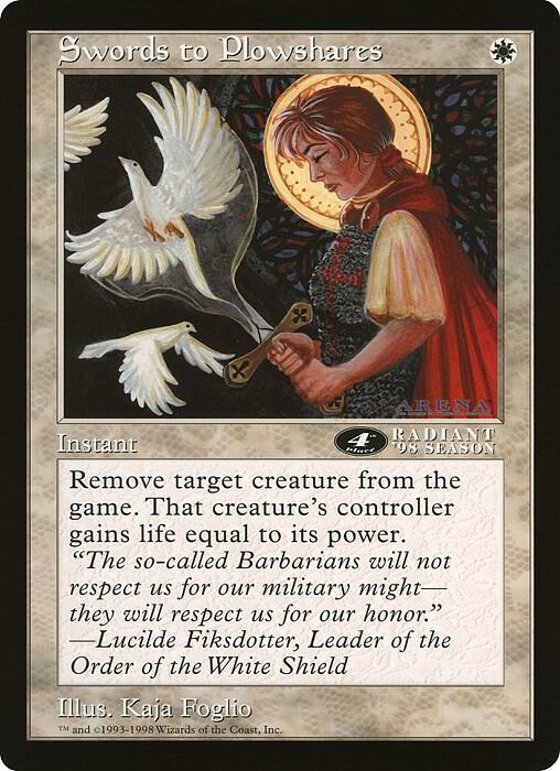 Swords to Plowshares (4th Place) (Arena League) [Oversize Cards]