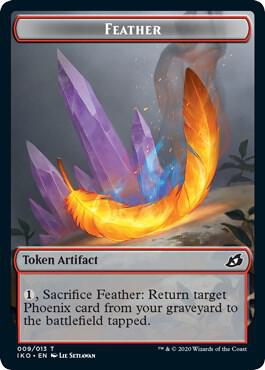 Feather // Human Soldier (004) Double-Sided Token (9 // 4) [Ikoria: Lair of Behemoths]