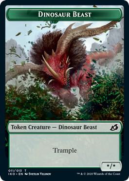 Dinosaur Beast // Human Soldier (005) Double-Sided Token (11 // 5) [Ikoria: Lair of Behemoths]