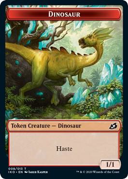 Dinosaur // Human Soldier (005) Double-Sided Token (8 // 5) [Ikoria: Lair of Behemoths]