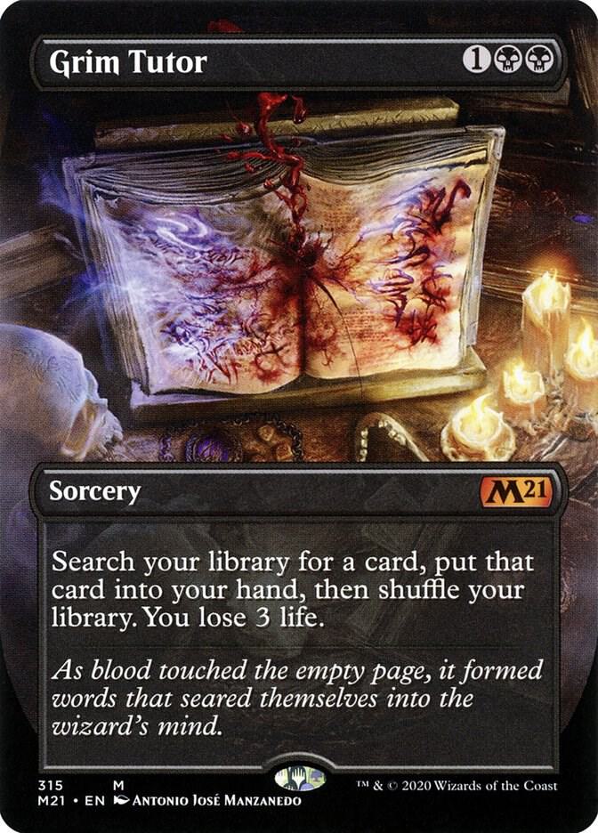 Grim Tutor (Alternate Art) (315) [Core Set 2021] [Borderless]