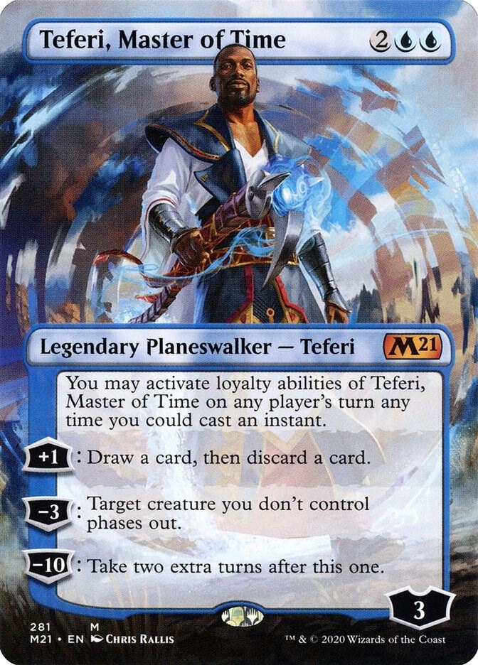 Teferi, Master of Time (Borderless) (281) [Core Set 2021] [Borderless]