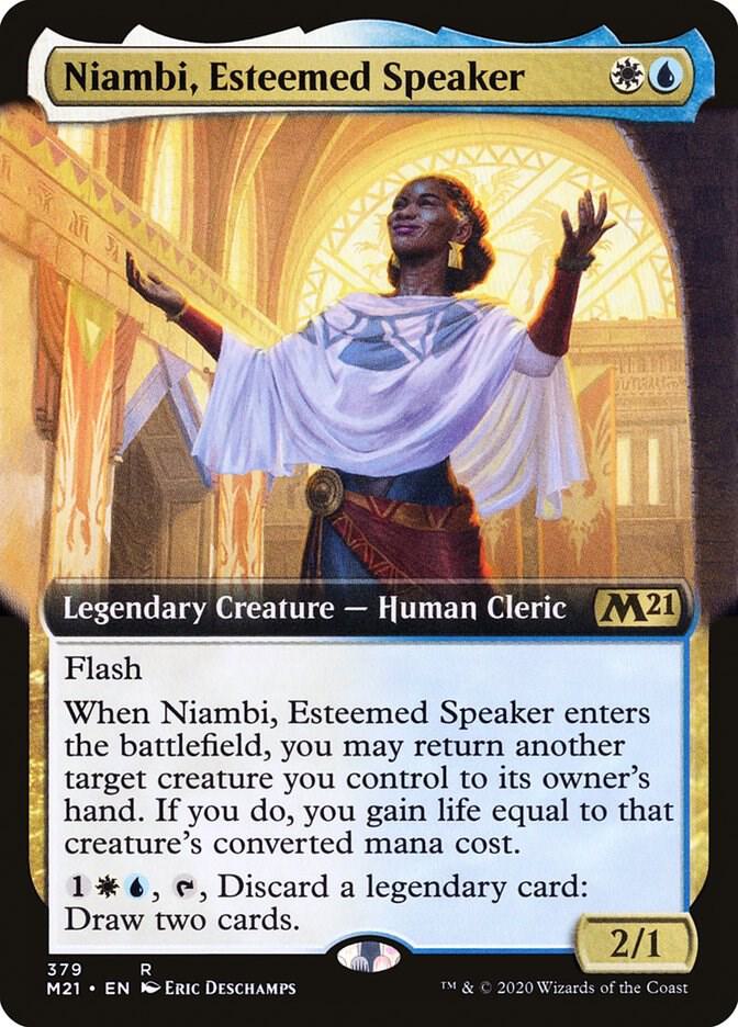 Niambi, Esteemed Speaker (Extended Art) (379) [Core Set 2021] [Extended Art]