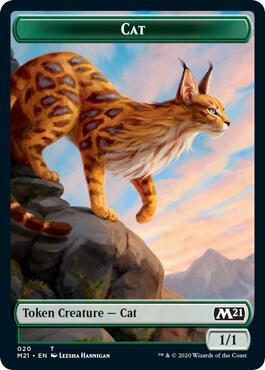 Cat (020) // Zombie Double-Sided Token (20 // 7) [Core Set 2021]