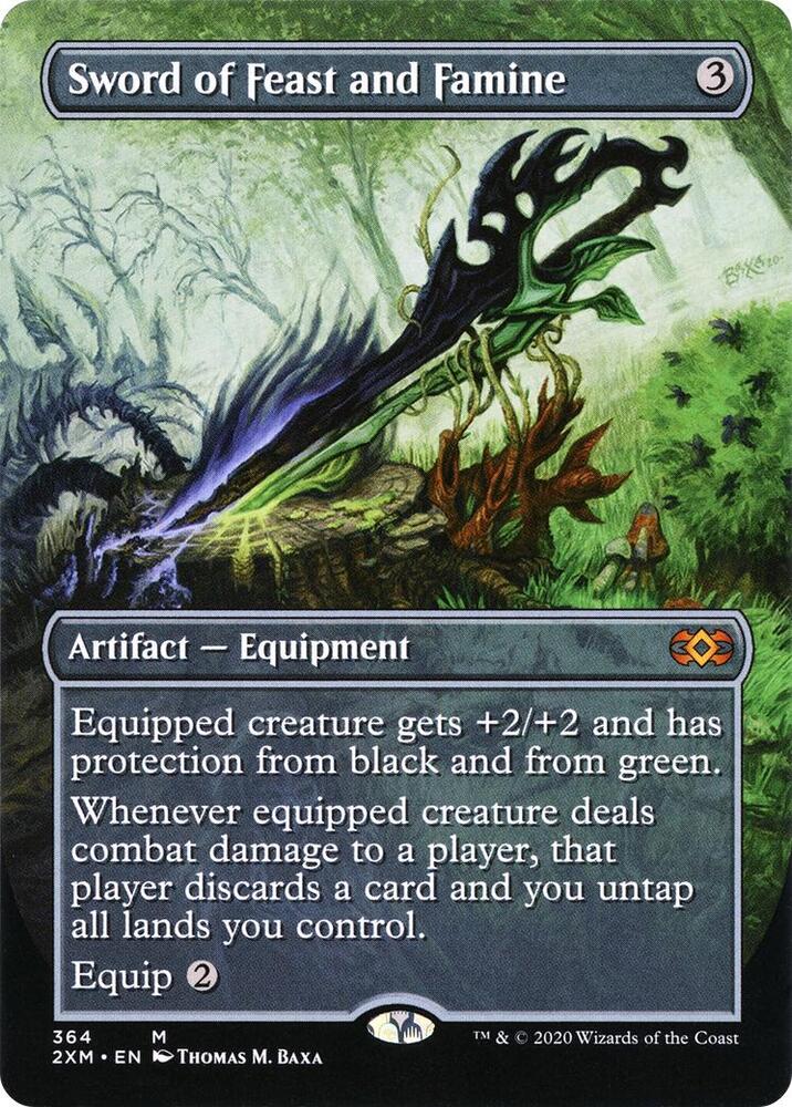 Sword of Feast and Famine (Borderless) (364) [Double Masters] [Borderless]