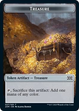 Treasure // Wurm (029) Double-Sided Token (27 // 29) [Double Masters]
