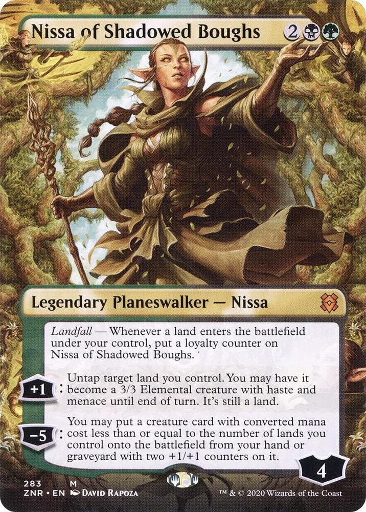 Nissa of Shadowed Boughs (Borderless) (283) [Zendikar Rising] [Borderless]