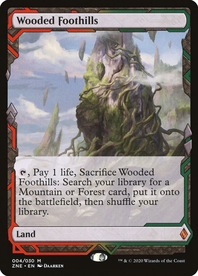 Wooded Foothills (4) [Zendikar Rising Expeditions]