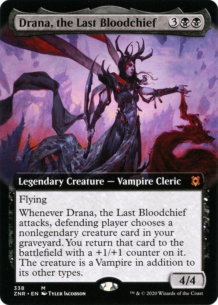 Drana, the Last Bloodchief (Extended Art) (338) [Zendikar Rising] [Extended Art]