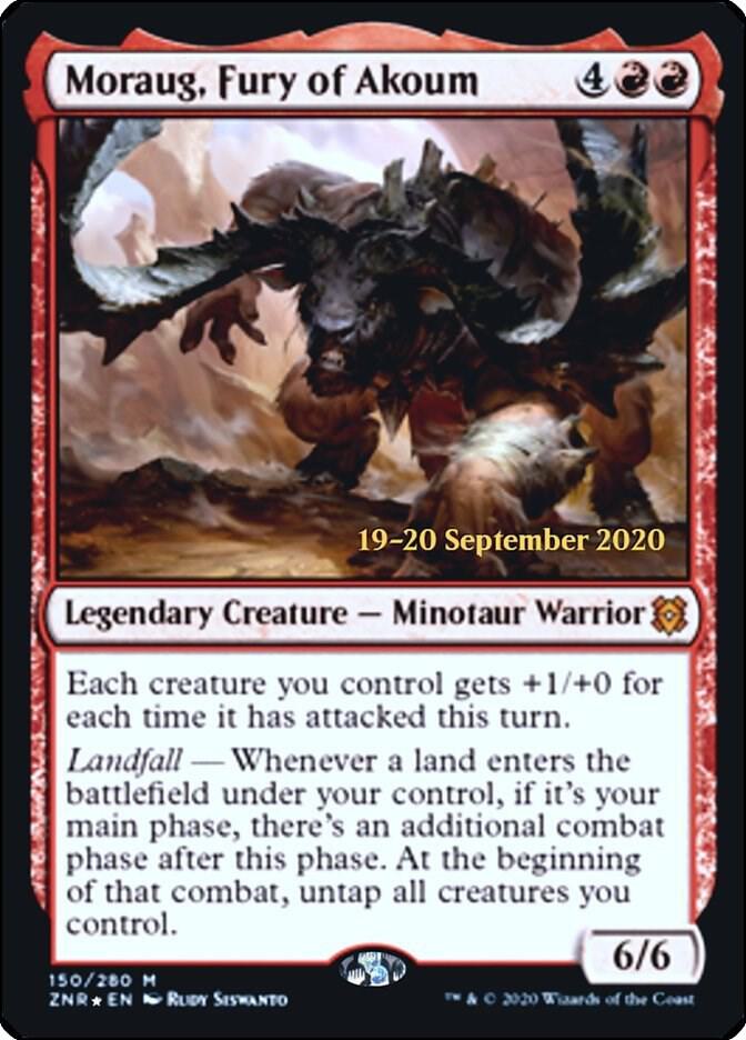 Moraug, Fury of Akoum (150) [Prerelease Cards]