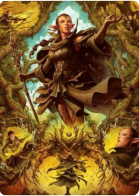 Nissa of Shadowed Boughs Art Card (6/81) [Zendikar Rising Art Series]
