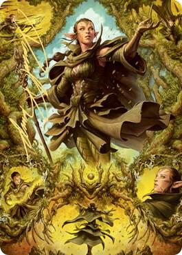 Nissa of Shadowed Boughs Art Card (6/81) (Gold-Stamped Signature) [Zendikar Rising Art Series]