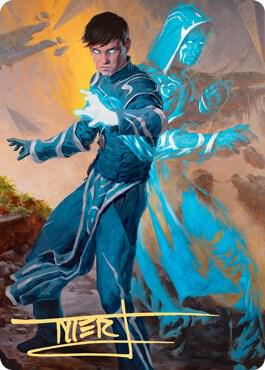 Jace, Mirror Mage Art Card (1/81) (Gold-Stamped Signature) [Zendikar Rising Art Series]