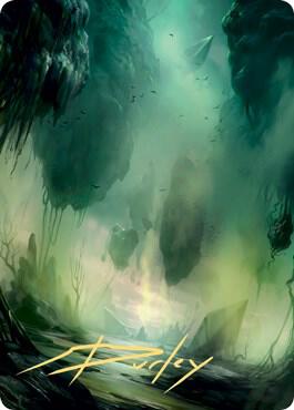 Swamp Art Card (13/81) (Gold-Stamped Signature) [Zendikar Rising Art Series]