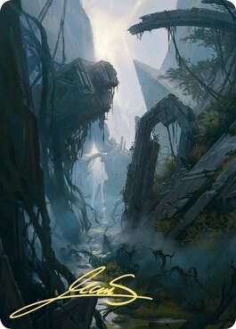 Swamp Art Card (14/81) (Gold-Stamped Signature) [Zendikar Rising Art Series]