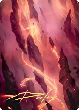 Mountain Art Card (16/81) (Gold-Stamped Signature) [Zendikar Rising Art Series]
