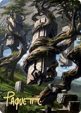 Forest Art Card (20/81) (Gold-Stamped Signature) [Zendikar Rising Art Series]