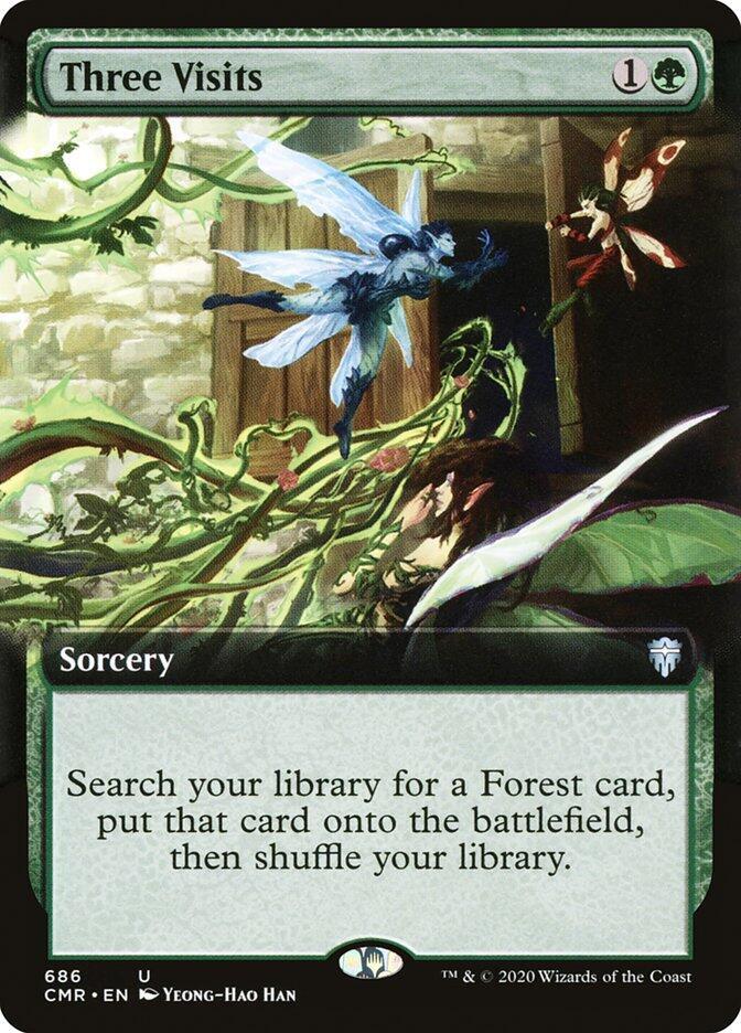 Three Visits (Extended Art) (686) [Commander Legends] [Extended Art]