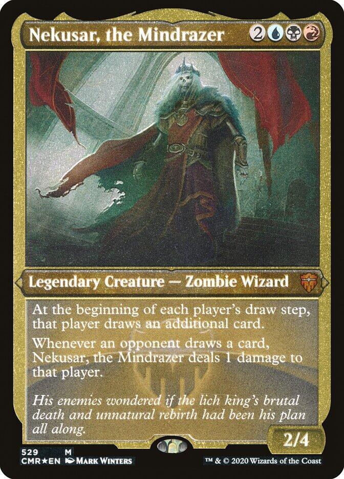 Nekusar, the Mindrazer (Foil Etched) (529) [Commander Legends] [Etched]