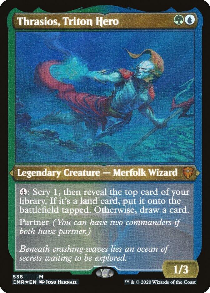 Thrasios, Triton Hero (Foil Etched) (538) [Commander Legends] [Etched]