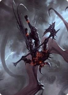Burning-Rune Demon Art Card (20) [Kaldheim Art Series]