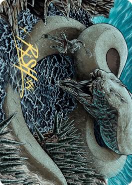 Koma, Cosmos Serpent Art Card (80/81) (Gold-Stamped Signature) [Kaldheim Art Series]