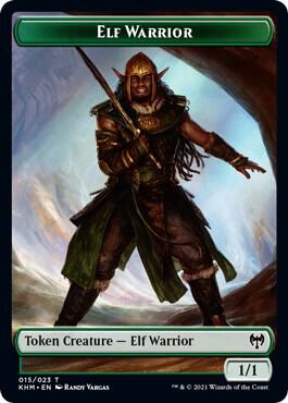 Elf Warrior // Icy Manalith Double-Sided Token (15 // 17) [Kaldheim]