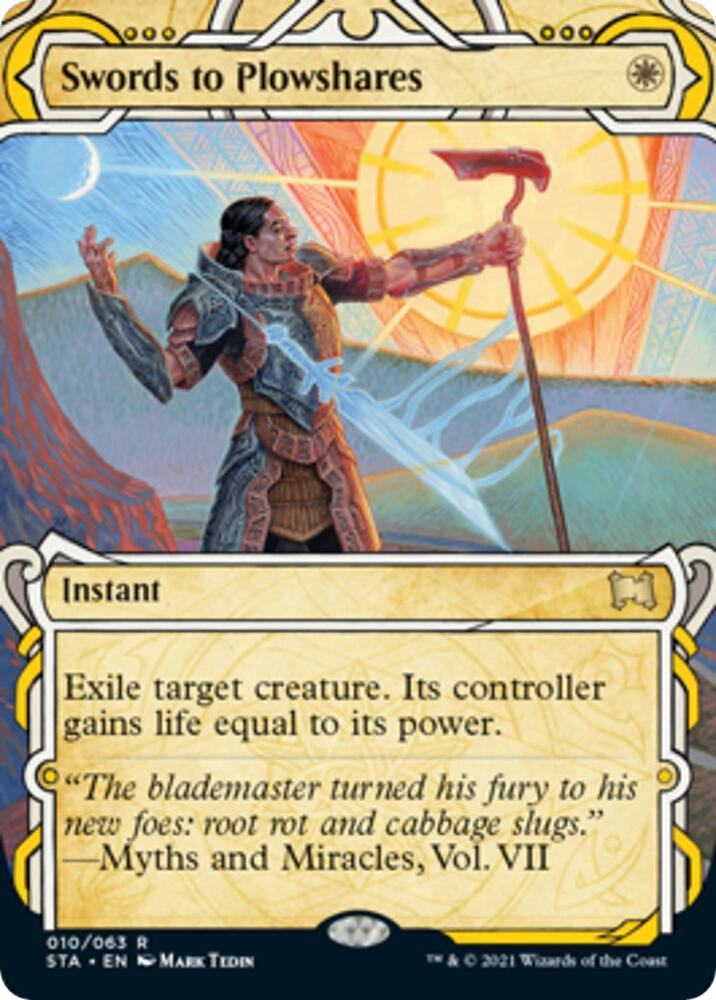 Swords to Plowshares (10) [Strixhaven Mystical Archive] [Showcase, Borderless]