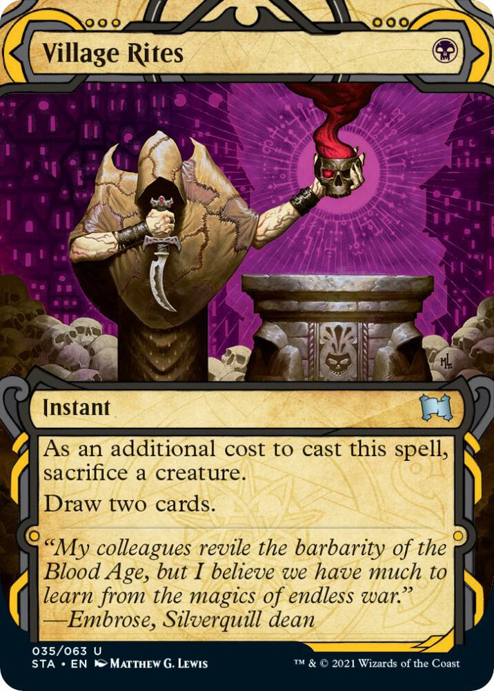 Village Rites (35) [Strixhaven Mystical Archive] [Showcase, Borderless]