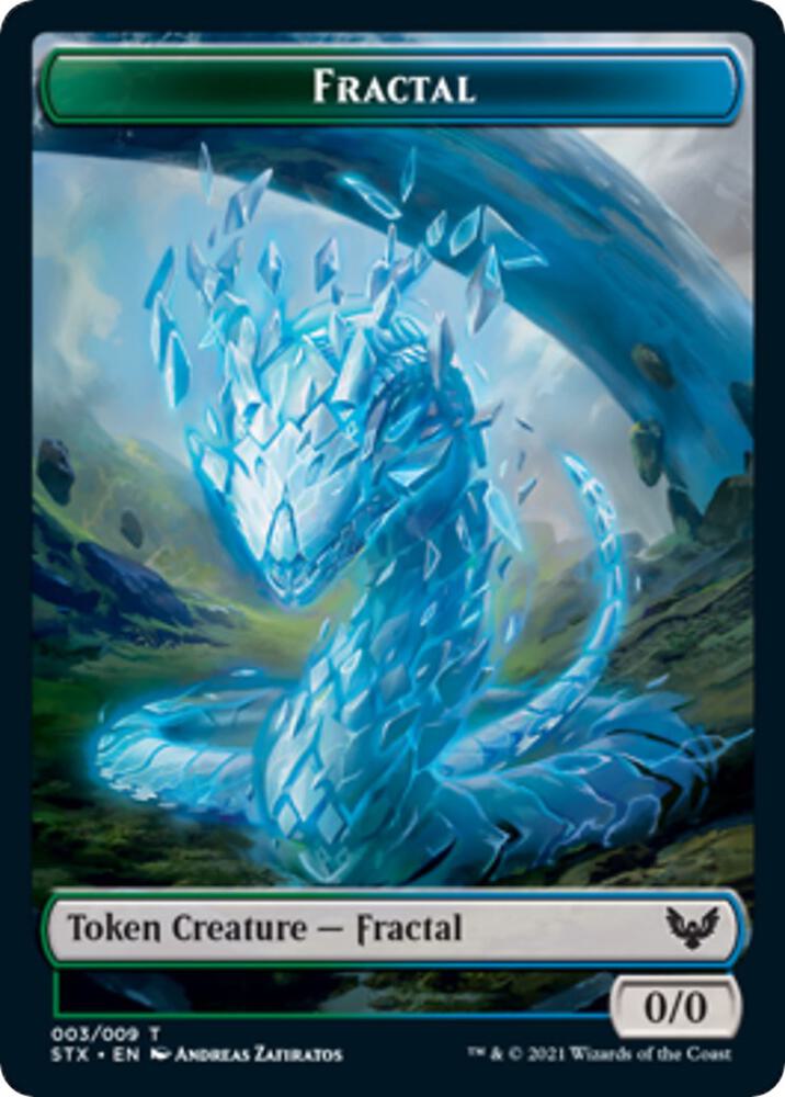 Fractal (3) // Inkling (4) Double-sided Token (3 // 4) [Strixhaven: School of Mages]