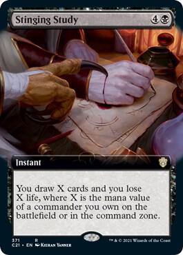 Stinging Study (Extended Art) (371) [Commander 2021] [Extended Art]