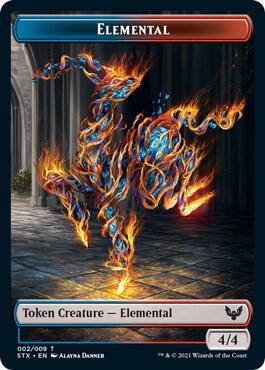 Elemental (2) // Treasure (7) Double-Sided Token (2 // 7) [Strixhaven: School of Mages]