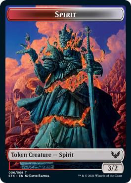 Spirit (6) // Avatar (1) Double-sided Token (6 // 1) [Strixhaven: School of Mages]