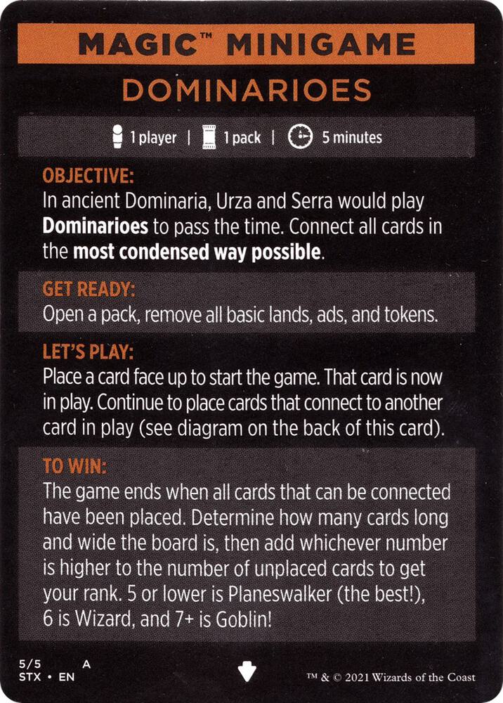 Magic Minigame: Dominarioes (5) [Strixhaven: School of Mages]